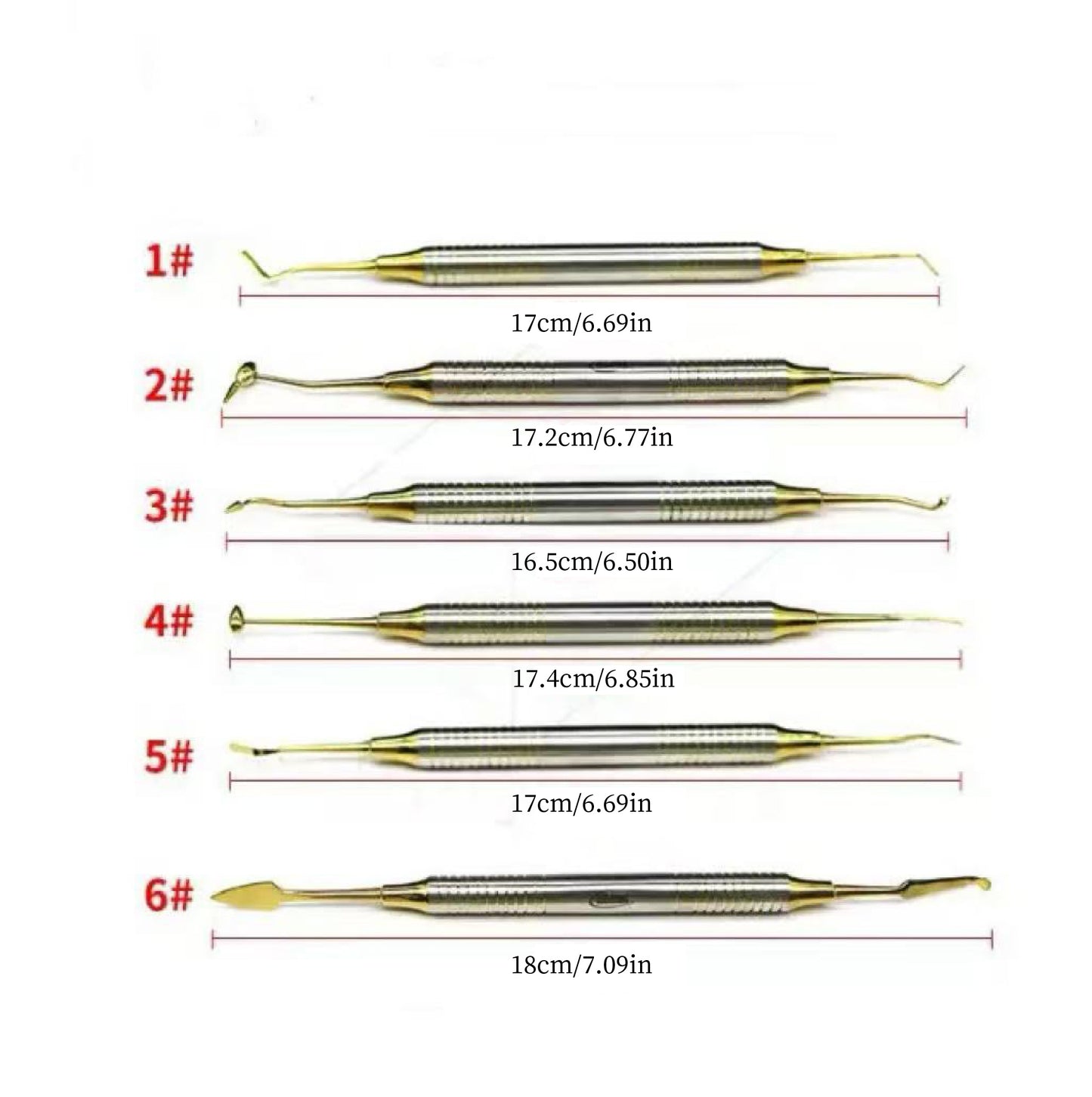 Dental Resin Filling Instrument Set 6 pcs – Stainless Steel, Autoclavable, Ergonomic Tools for Composite Restoration
