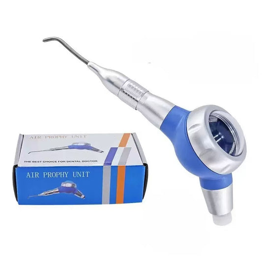 Dental Air Flow Teeth Polisher Handpiece – Prophy Jet Stain Removal with 2/4 Hole Tips, Pneumatic Hygiene Polisher