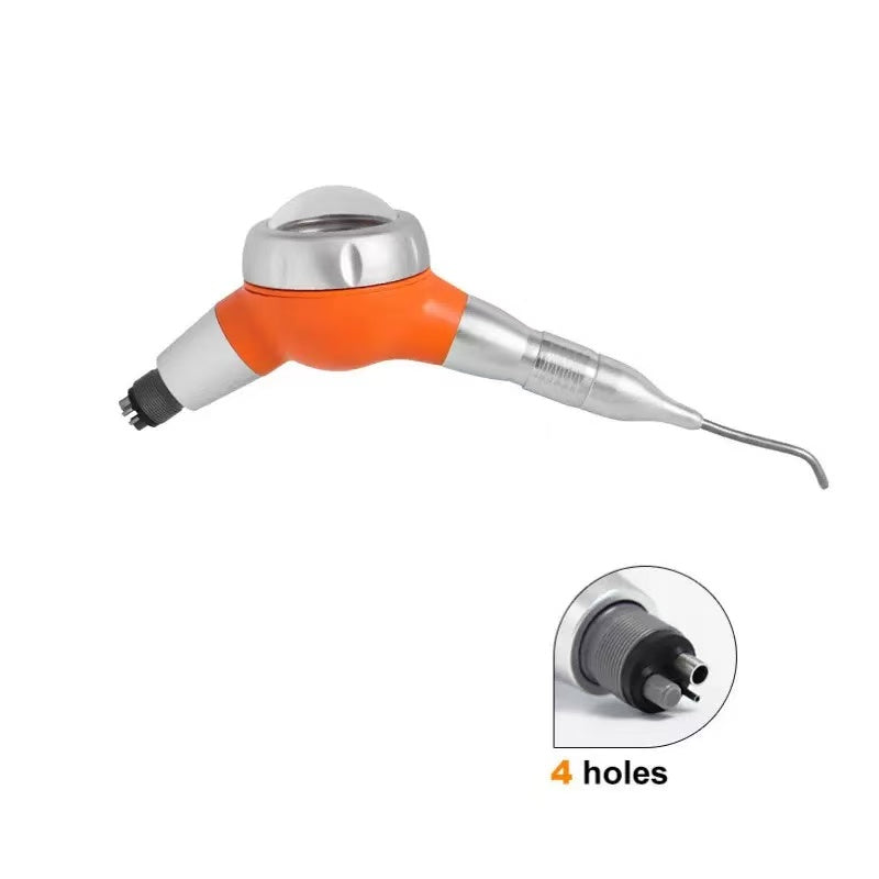 Dental Air Flow Teeth Polisher Handpiece – Prophy Jet Stain Removal with 2/4 Hole Tips, Pneumatic Hygiene Polisher