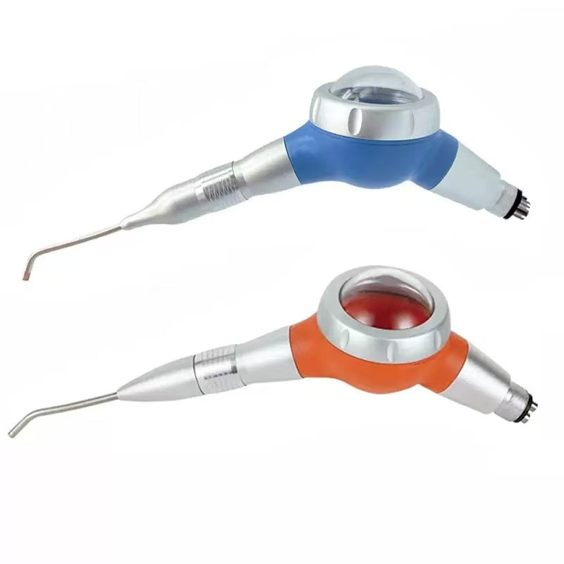 Dental Air Flow Teeth Polisher Handpiece – Prophy Jet Stain Removal with 2/4 Hole Tips, Pneumatic Hygiene Polisher