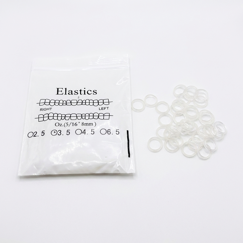 Orthodontic Elastic Rings 100 pcs × 50 Bags – Latex/Silicone, 5000 pcs Total, Multiple Sizes & Forces for Tooth Alignment