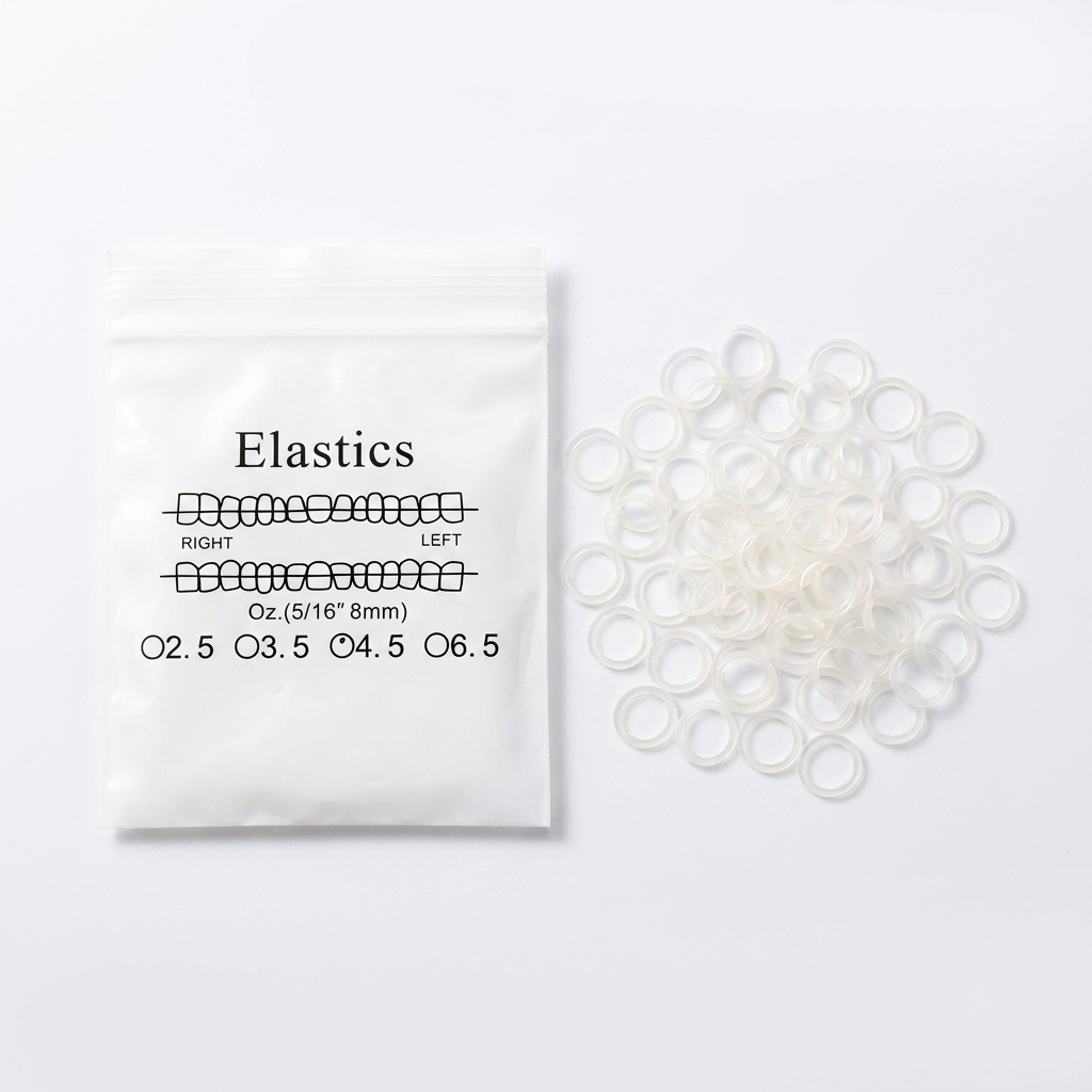 Orthodontic Elastic Rings 100 pcs × 50 Bags – Latex/Silicone, 5000 pcs Total, Multiple Sizes & Forces for Tooth Alignment