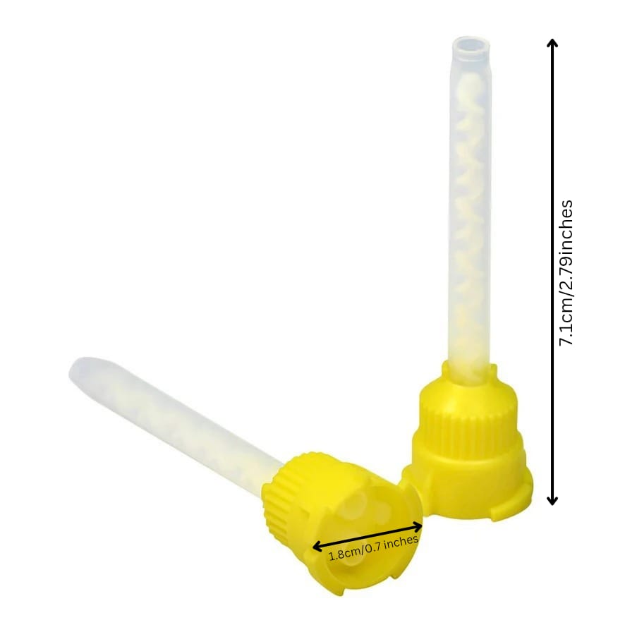 50 pcs/pack Yellow Plastic Impression Mixing Tip1