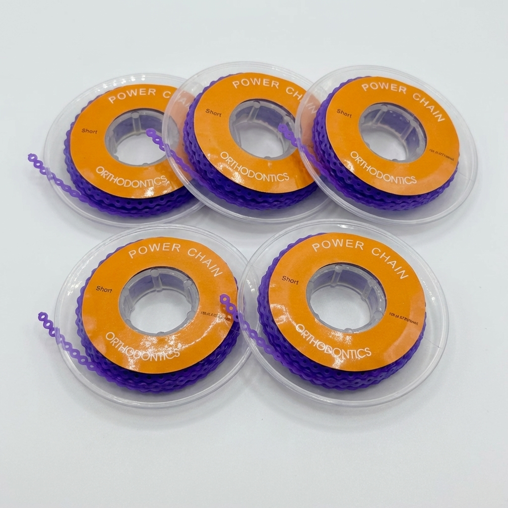 Dental Orthodontic Power Chain – Short & Closed, Multiple Color for Tooth Movement & Space Closure