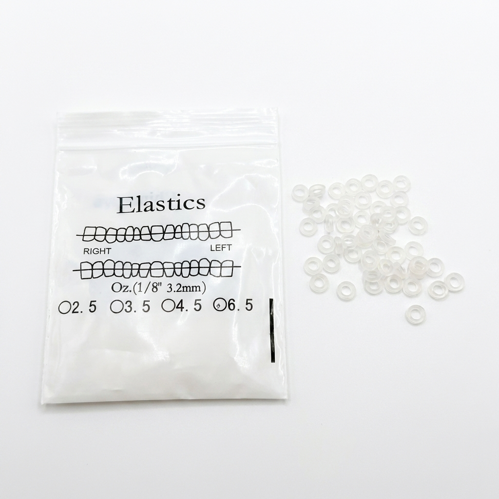 Orthodontic Elastic Rings 100 pcs × 50 Bags – Latex/Silicone, 5000 pcs Total, Multiple Sizes & Forces for Tooth Alignment