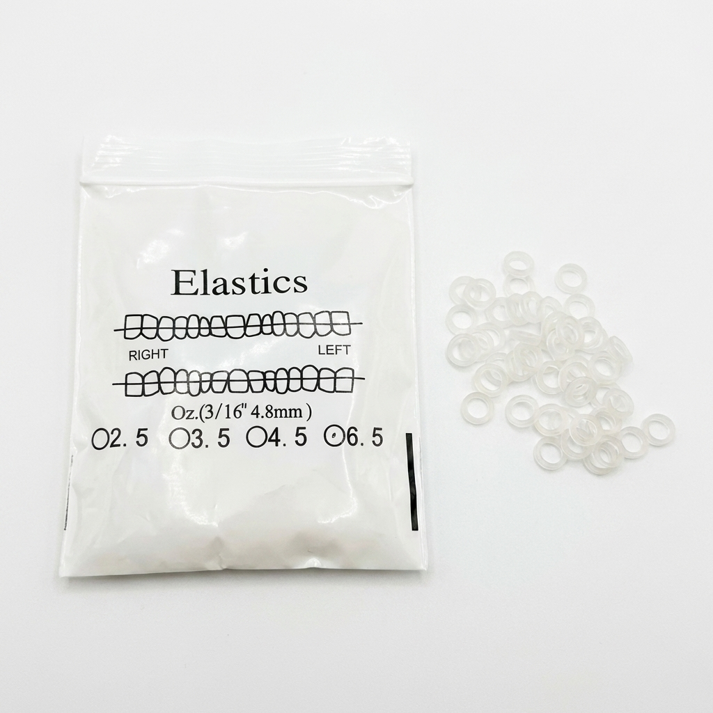 Orthodontic Elastic Rings 100 pcs × 50 Bags – Latex/Silicone, 5000 pcs Total, Multiple Sizes & Forces for Tooth Alignment