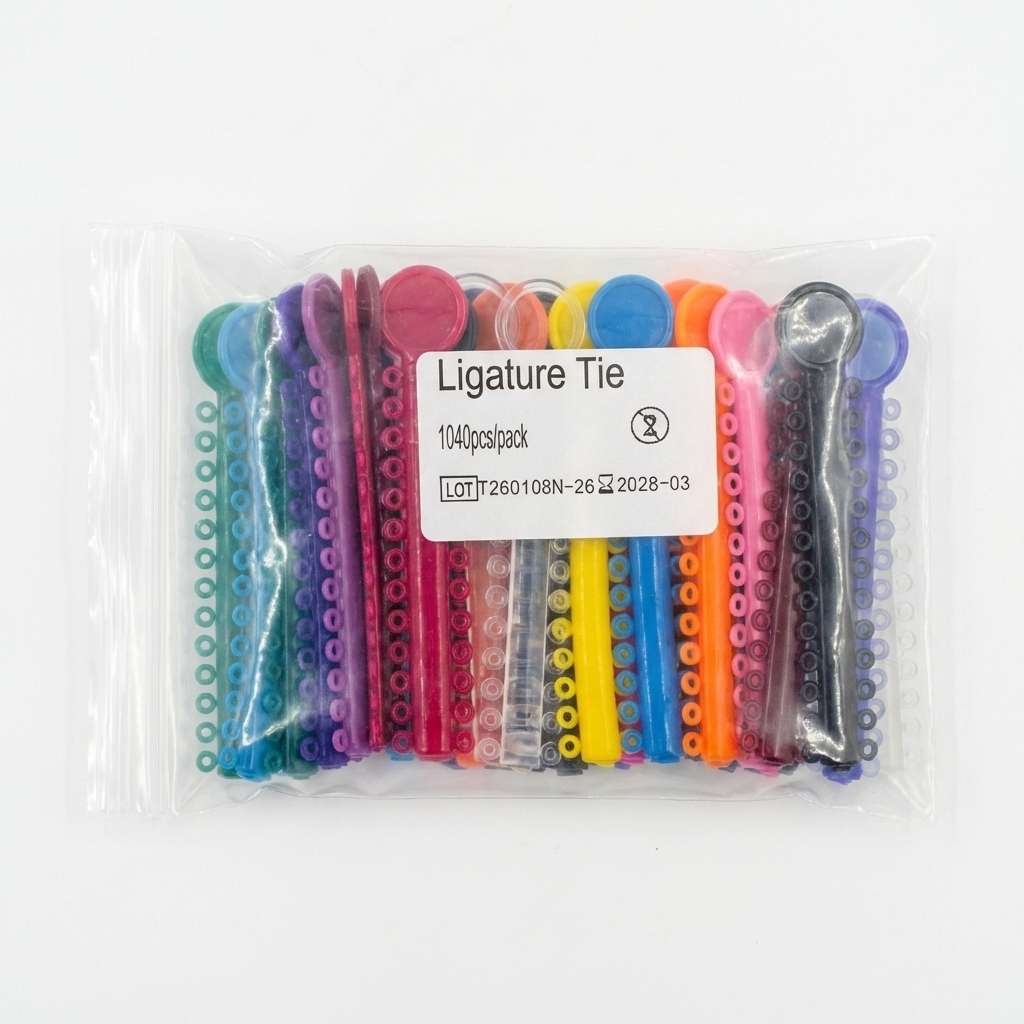 Orthodontic Ligature Ties 1040 pcs – Comfortable, High Elastic, Durable Braces Ties in Gray, Clear, Black, Light Blue & Mixed Colors
