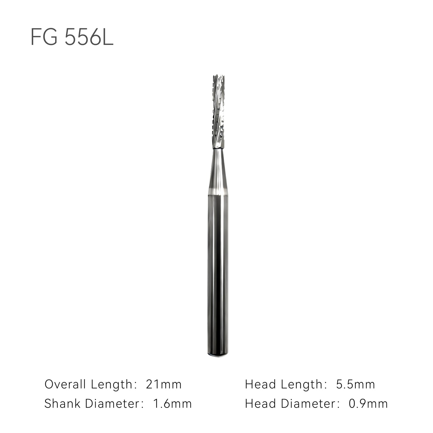 Dental carbide bur FG 556L with dimension