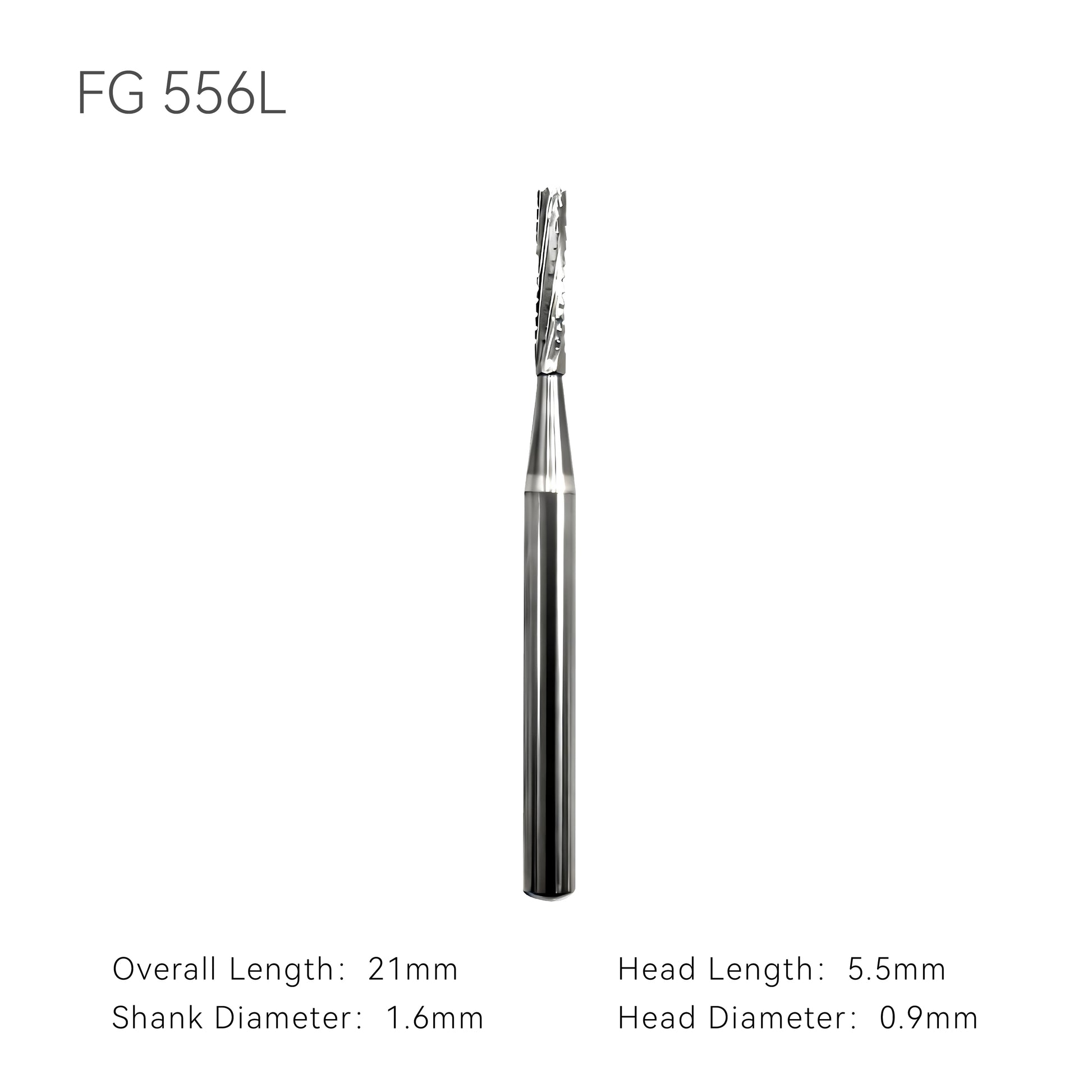 Dental carbide bur FG 556L with dimension