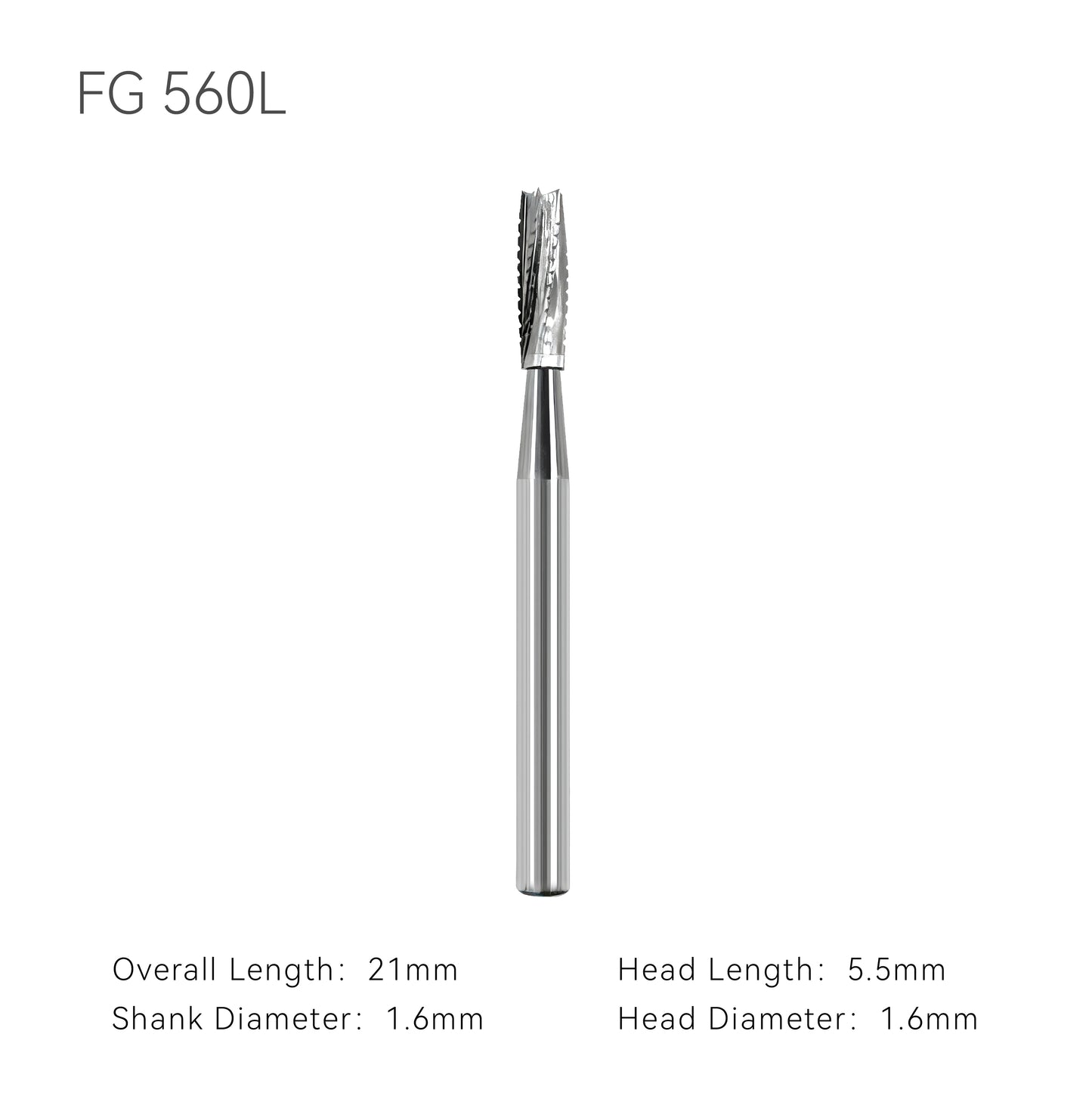 Dental carbide bur FG 560L dimension