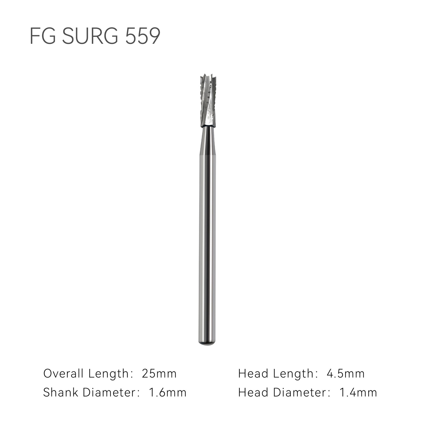 Dental carbide bur FG SURG 559 dimension