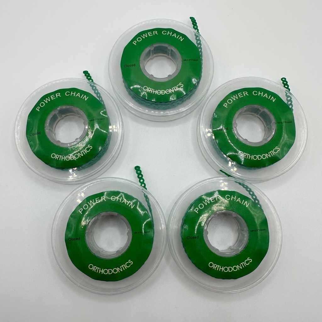 Dental Orthodontic Power Chain – Short & Closed, Multiple Color for Tooth Movement & Space Closure