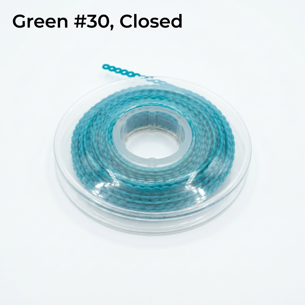 Dental Orthodontic Power Chain – Short & Closed, Multiple Color for Tooth Movement & Space Closure