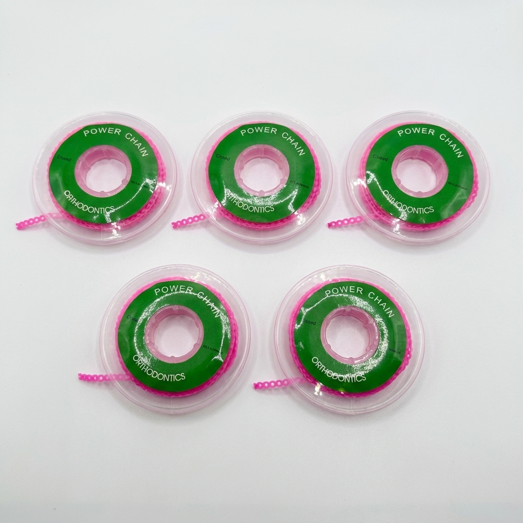 Dental Orthodontic Power Chain – Short & Closed, Multiple Color for Tooth Movement & Space Closure