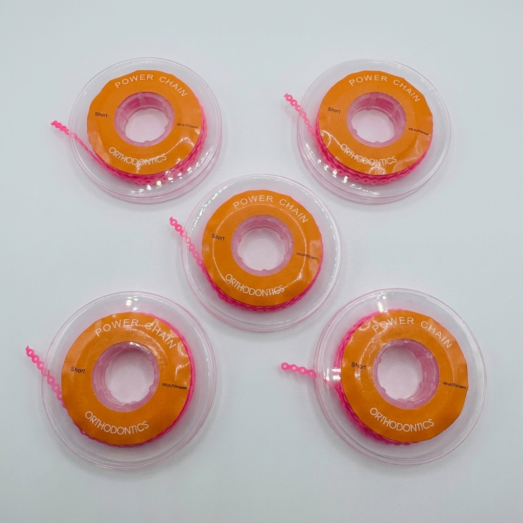 Dental Orthodontic Power Chain – Short & Closed, Multiple Color for Tooth Movement & Space Closure