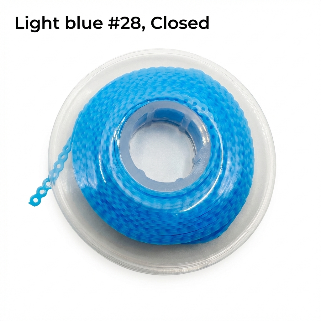 Dental Orthodontic Power Chain – Short & Closed, Multiple Color for Tooth Movement & Space Closure