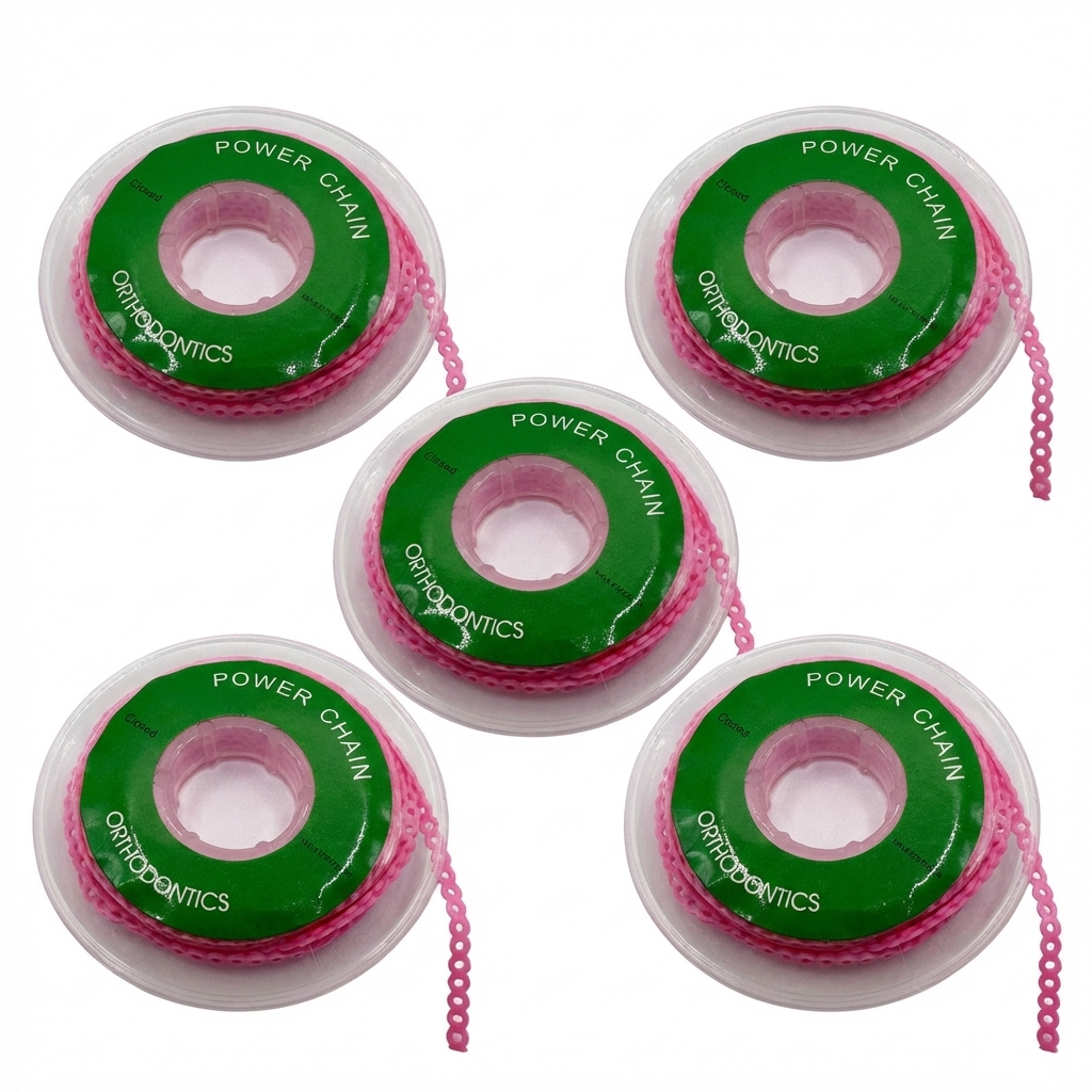 Dental Orthodontic Power Chain – Short & Closed, Multiple Color for Tooth Movement & Space Closure