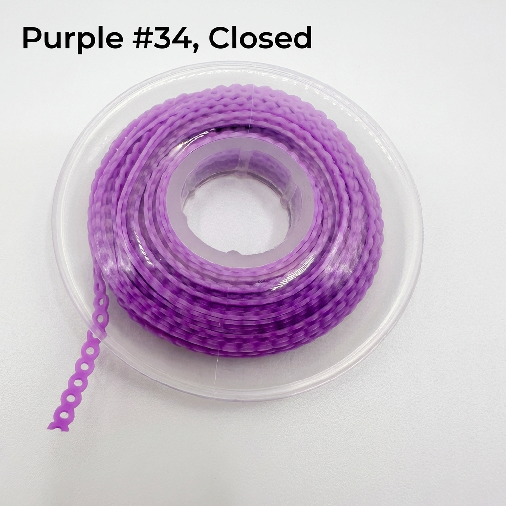 Dental Orthodontic Power Chain – Short & Closed, Multiple Color for Tooth Movement & Space Closure