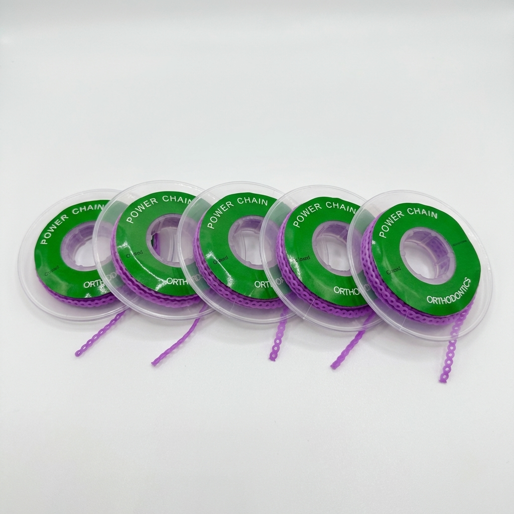 Dental Orthodontic Power Chain – Short & Closed, Multiple Color for Tooth Movement & Space Closure