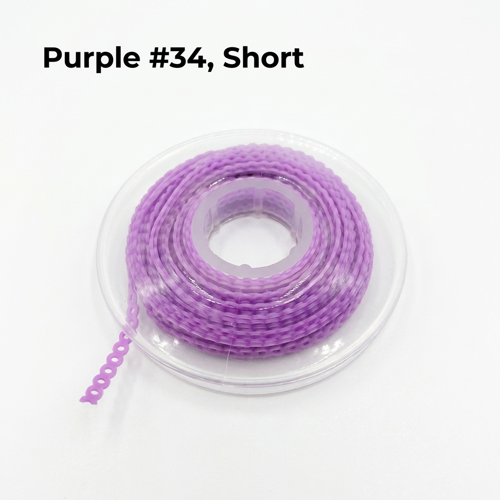 Dental Orthodontic Power Chain – Short & Closed, Multiple Color for Tooth Movement & Space Closure