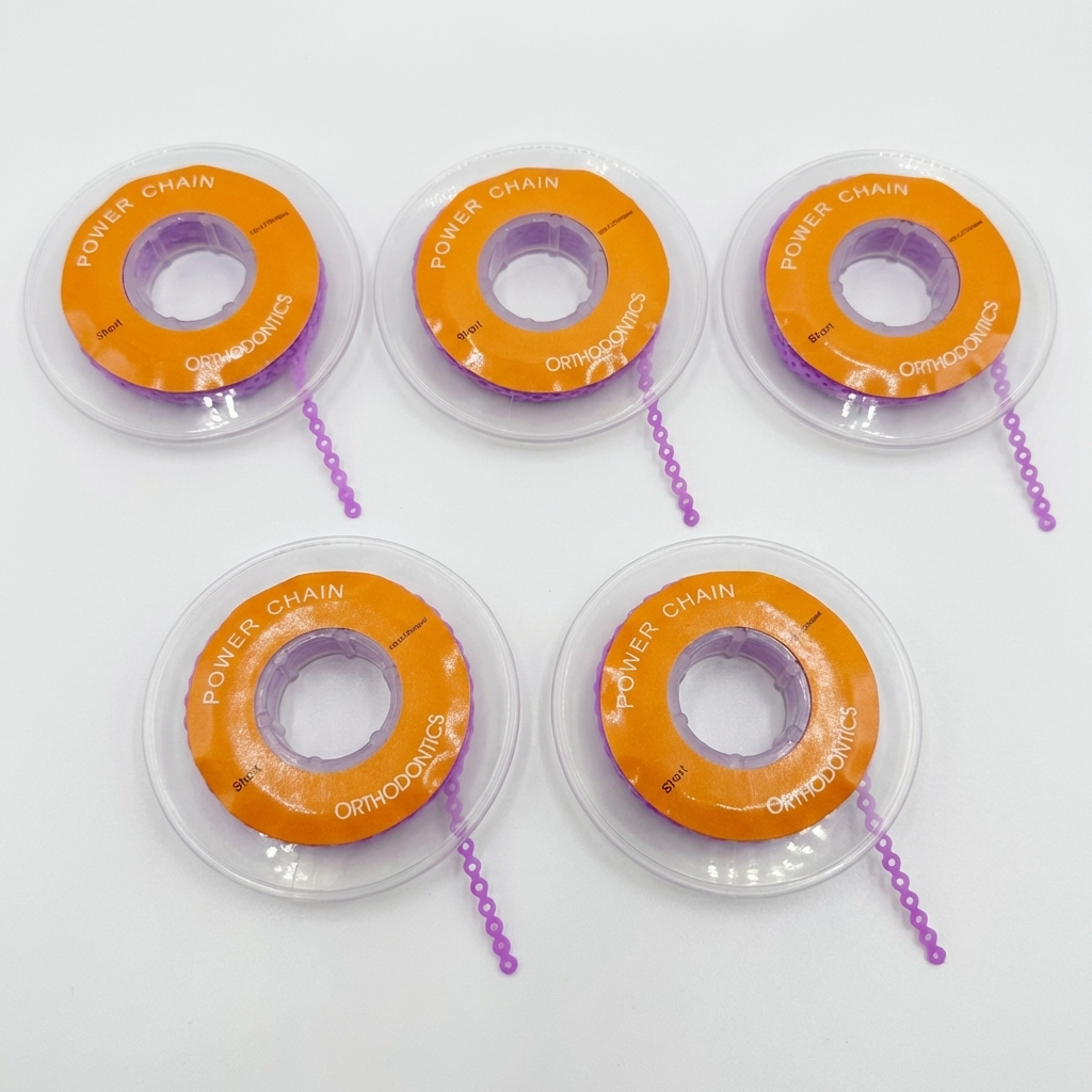 Dental Orthodontic Power Chain – Short & Closed, Multiple Color for Tooth Movement & Space Closure