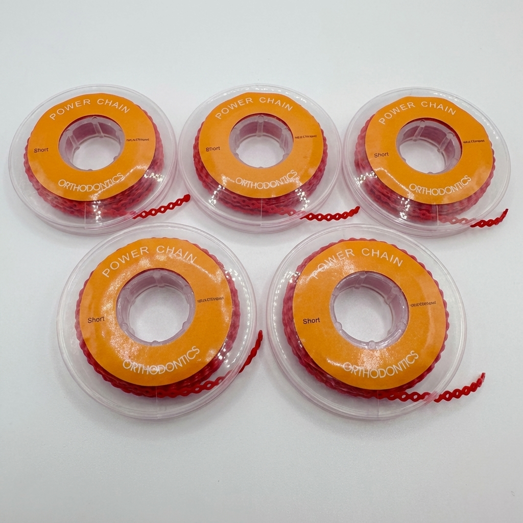 Dental Orthodontic Power Chain – Short & Closed, Multiple Color for Tooth Movement & Space Closure
