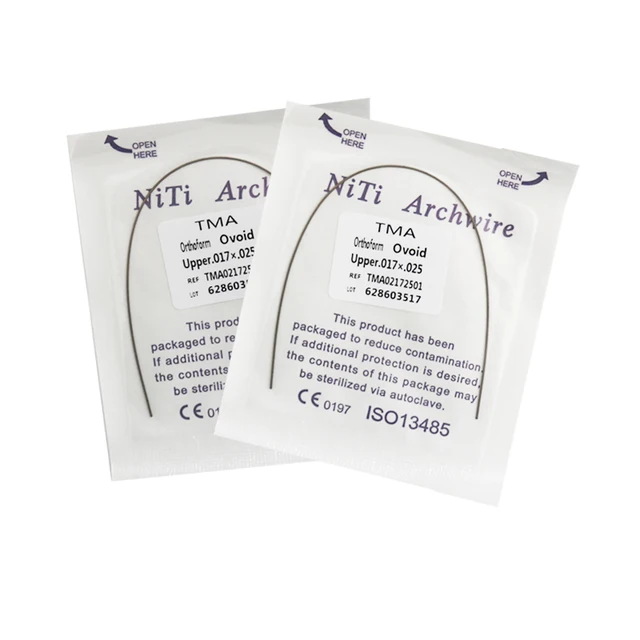 10 pcs Dental Orthodontic Archwire TMA(Beta Titanium) wire round (1 pc/pack*10 packs)