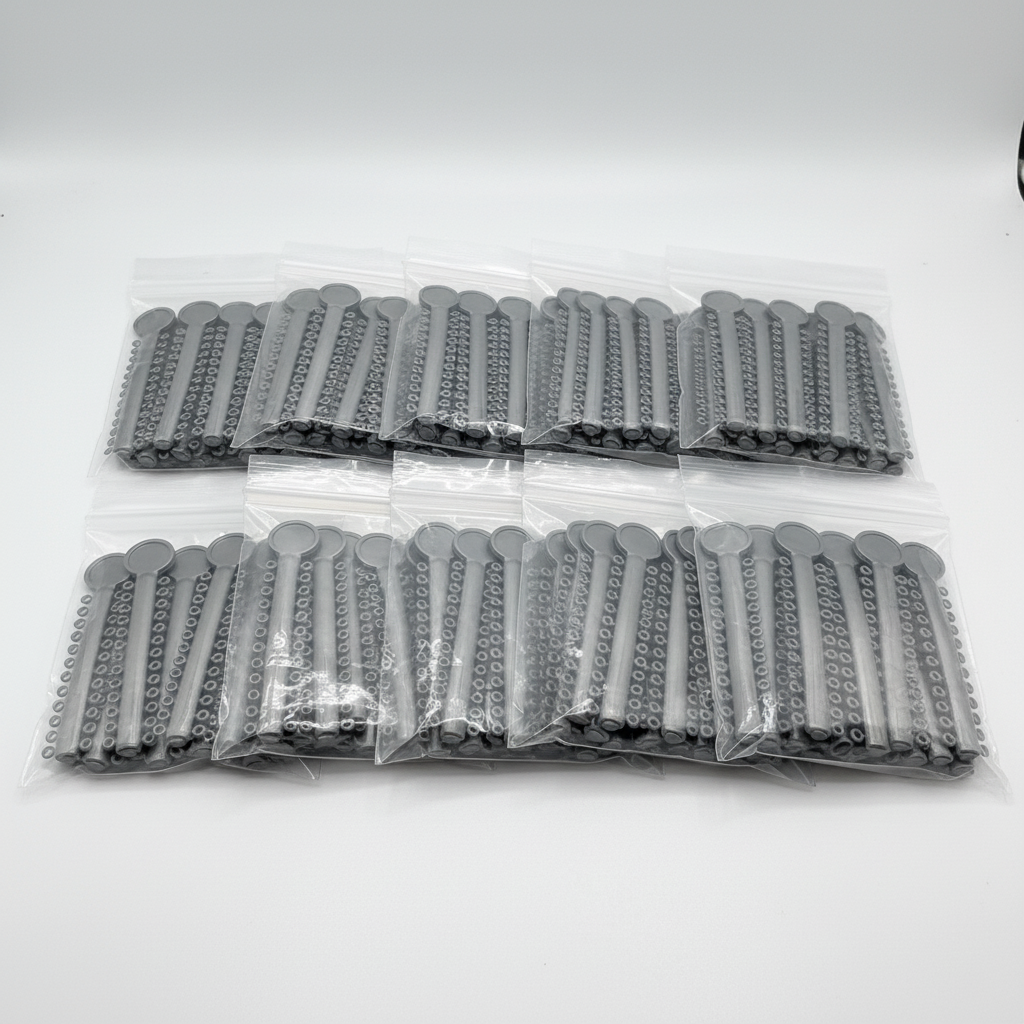 Orthodontic Ligature Ties 1040 pcs – Comfortable, High Elastic, Durable Braces Ties in Gray, Clear, Black, Light Blue & Mixed Colors