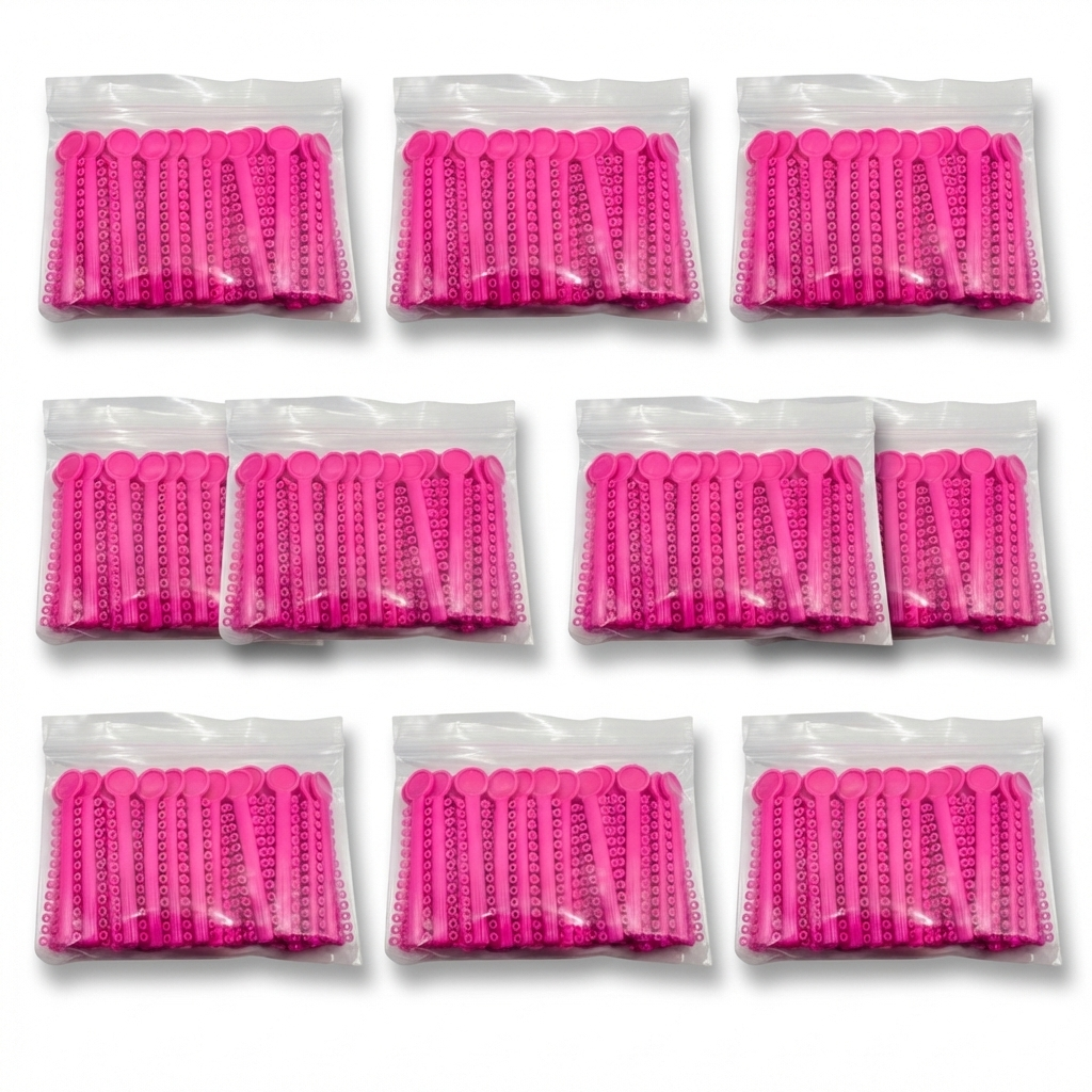 Orthodontic Ligature Ties 1040 pcs – Comfortable, High Elastic, Durable Braces Ties in Gray, Clear, Black, Light Blue & Mixed Colors