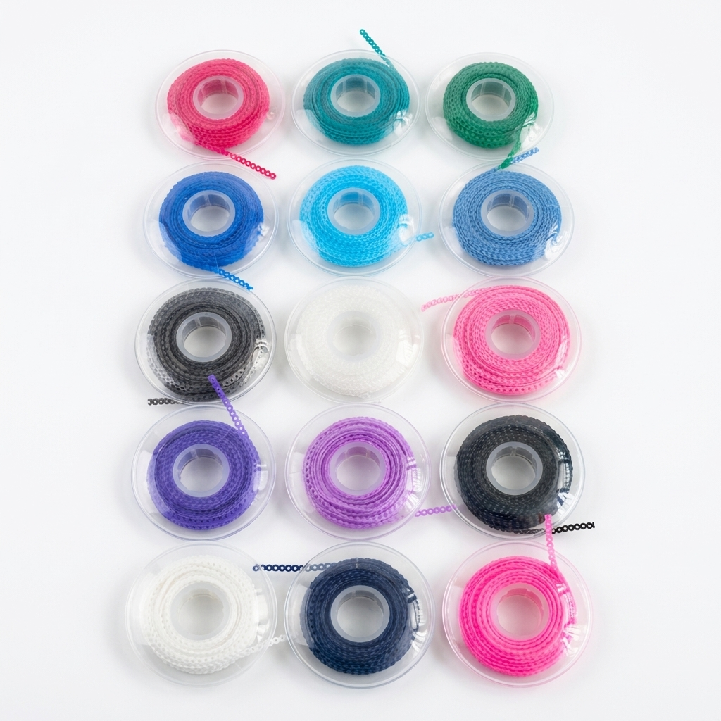 Dental Orthodontic Power Chain – Short & Closed, Multiple Color for Tooth Movement & Space Closure