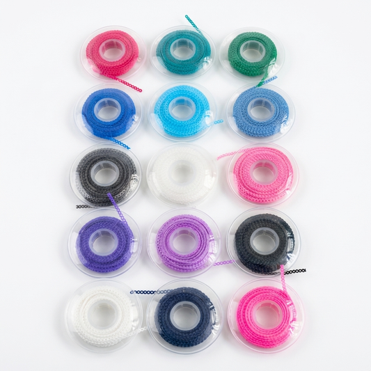 Dental Orthodontic Power Chain – Short & Closed, Multiple Color for Tooth Movement & Space Closure
